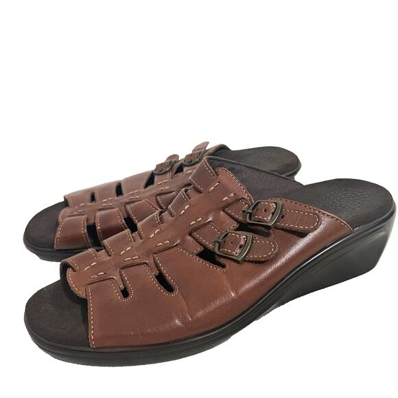 SAS Sandals Womens 11 N Red Tripad Comfort Tango Fisherman Wedge Slip On Boho - Picture 1 of 8